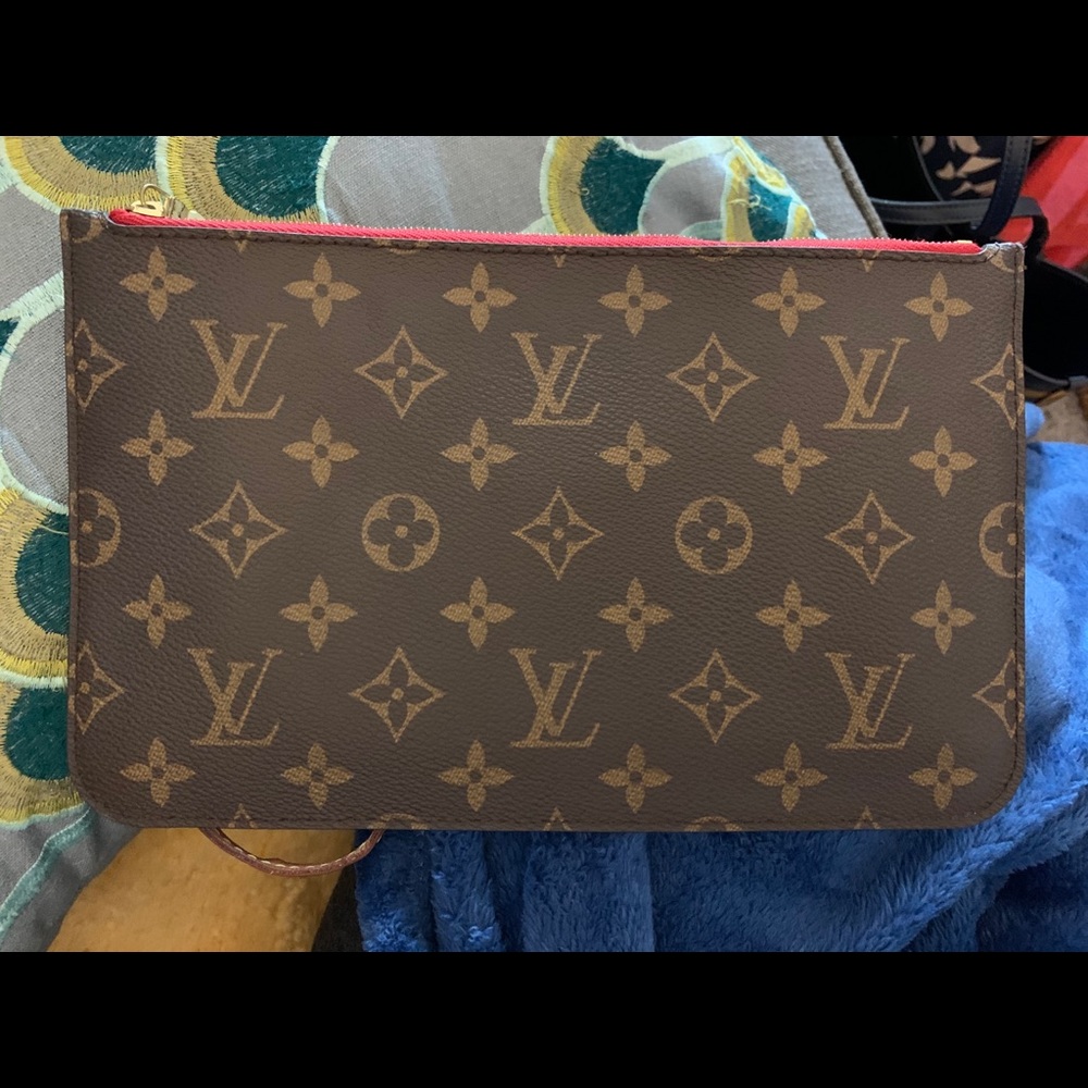 NF NM MM Pouch- Monogram with Red Interior